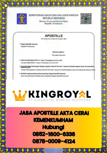 JASA APOSTILLE AKTA CERAI KEMENKUMHAM
