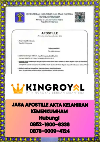 JASA APOSTILLE AKTA KELAHIRAN KEMENKUMHAM