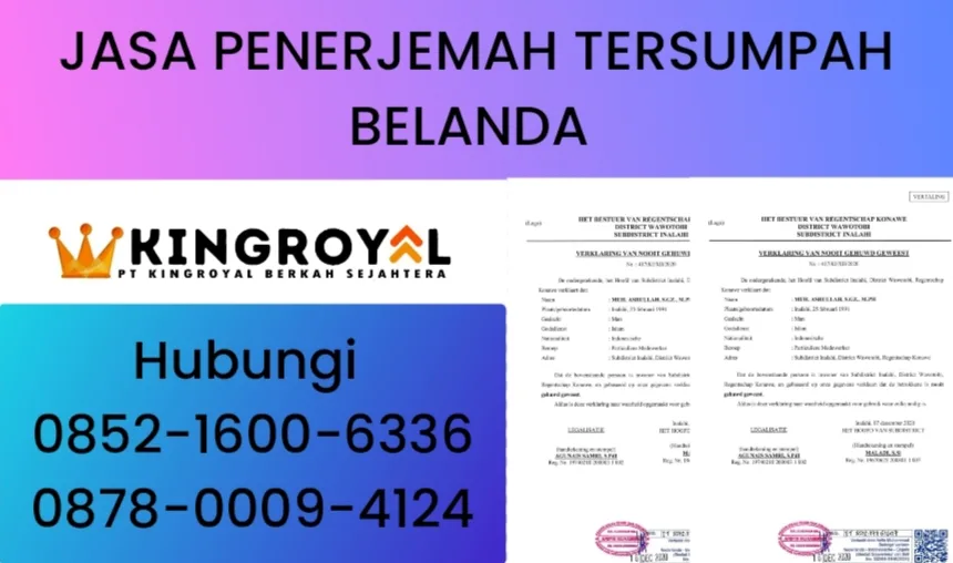 JASA PENERJEMAH TERSUMPAH BAHASA BELANDA